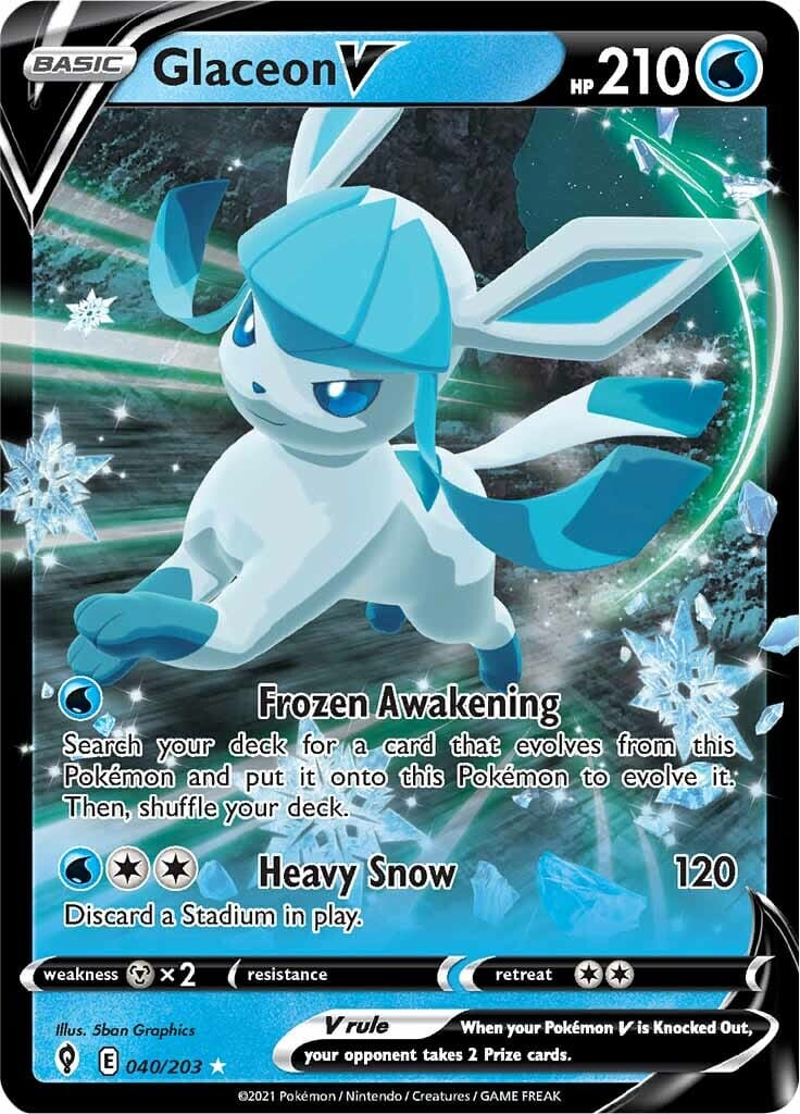 Glaceon V (040/203) [Sword & Shield: Evolving Skies] Pokemon Single Pokémon  | Multizone: Comics And Games