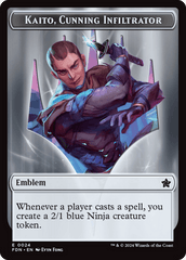 Emblem - Kaito, Cunning Infiltrator // Ninja Doubled-Sided Token [Foundations Tokens] MTG Single Magic: The Gathering  | Multizone: Comics And Games