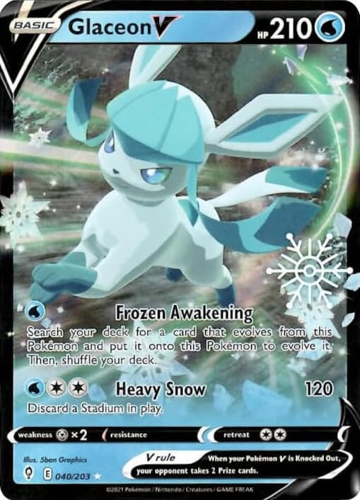 Glaceon V (040/203) (Holiday Calendar) [Sword & Shield: Evolving Skies] Pokemon Single Pokémon  | Multizone: Comics And Games