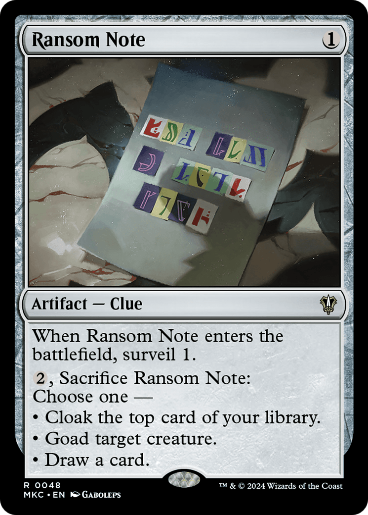 Ransom Note (0048) [Murders at Karlov Manor Commander] MTG Single Magic: The Gathering  | Multizone: Comics And Games