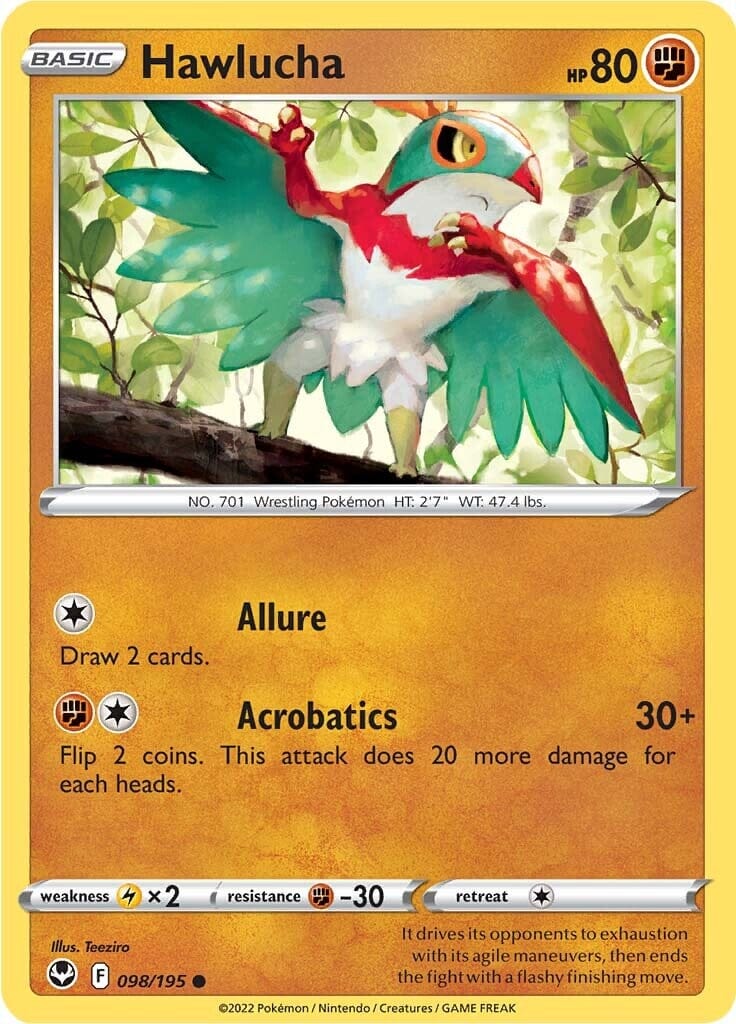 Hawlucha (098/195) [Sword & Shield: Silver Tempest] Pokemon Single Pokémon  | Multizone: Comics And Games
