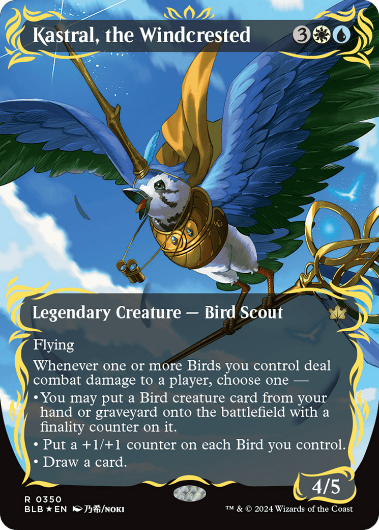 Kastral, the Windcrested (Borderless) (Raised Foil) [Bloomburrow] MTG Single Magic: The Gathering  | Multizone: Comics And Games