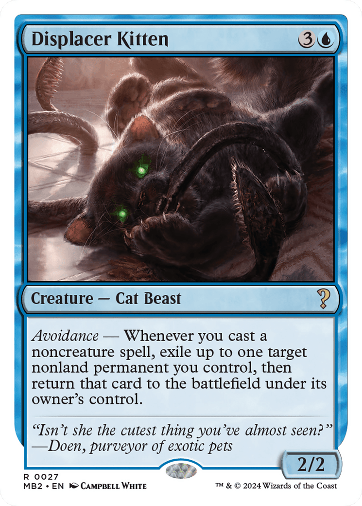 Displacer Kitten (White Border) [Mystery Booster 2] MTG Single Magic: The Gathering  | Multizone: Comics And Games