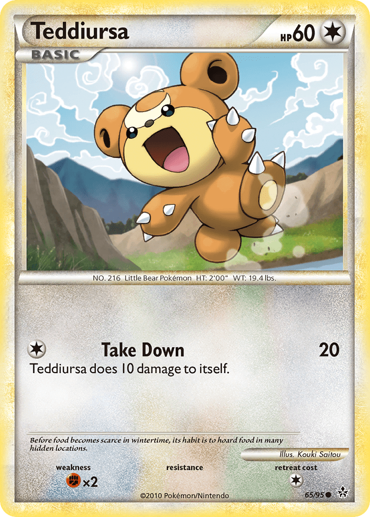 Teddiursa (65/95) [HeartGold & SoulSilver: Unleashed] Pokemon Single Pokémon  | Multizone: Comics And Games