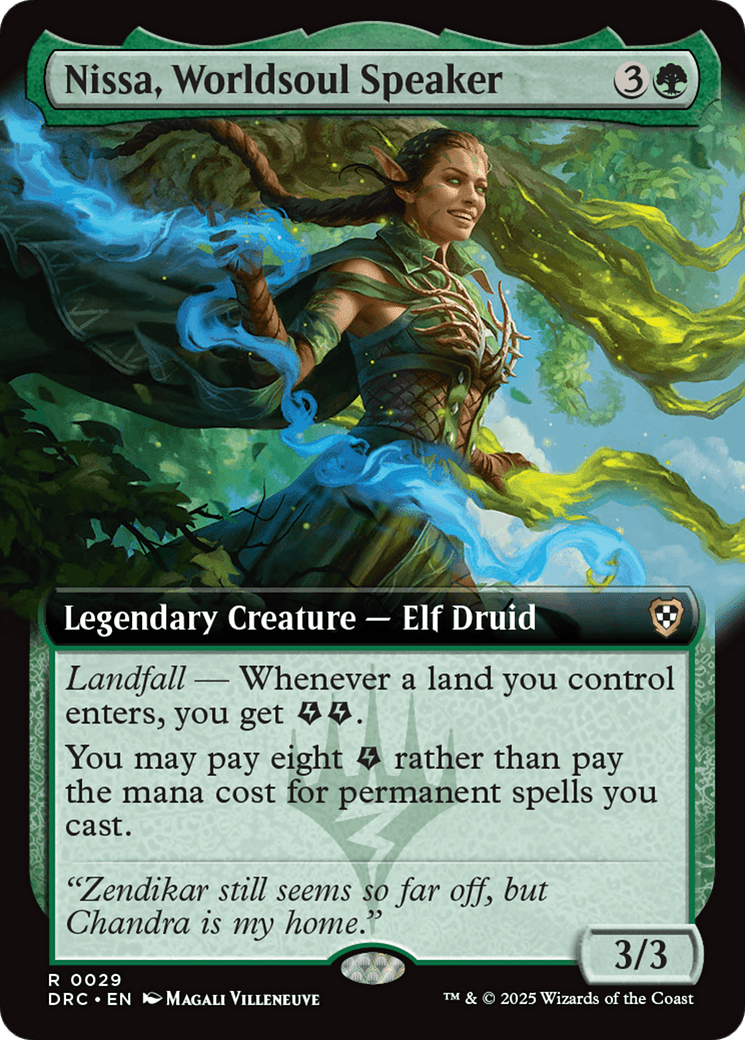 Nissa, Worldsoul Speaker (Extended Art) [Aetherdrift Commander] MTG Single Magic: The Gathering  | Multizone: Comics And Games