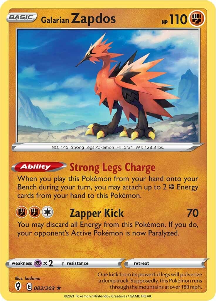 Galarian Zapdos (082/203) [Sword & Shield: Evolving Skies] Pokemon Single Pokémon  | Multizone: Comics And Games