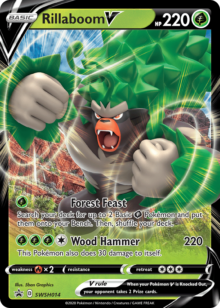 Rillaboom V (SWSH014) (Jumbo Card) [Sword & Shield: Black Star Promos] Pokemon Single Pokémon  | Multizone: Comics And Games