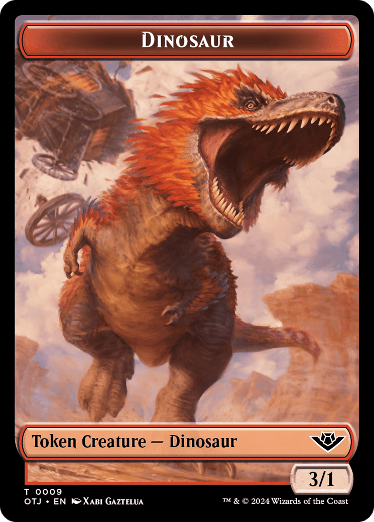 Dinosaur Token [Outlaws of Thunder Junction Tokens] MTG Single Magic: The Gathering  | Multizone: Comics And Games