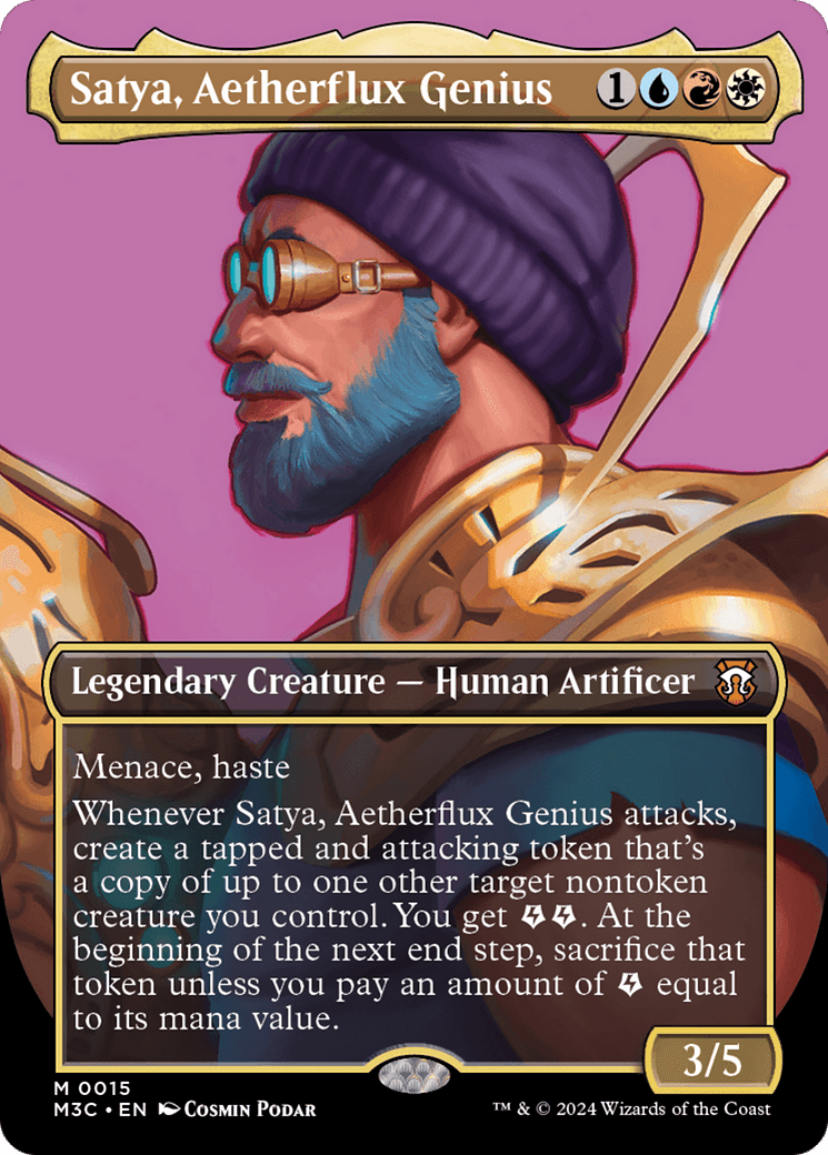 Satya, Aetherflux Genius (Borderless) [Modern Horizons 3 Commander] MTG Single Magic: The Gathering  | Multizone: Comics And Games