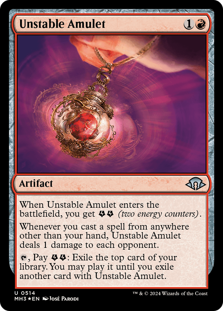 Unstable Amulet (Ripple Foil) [Modern Horizons 3] MTG Single Magic: The Gathering  | Multizone: Comics And Games