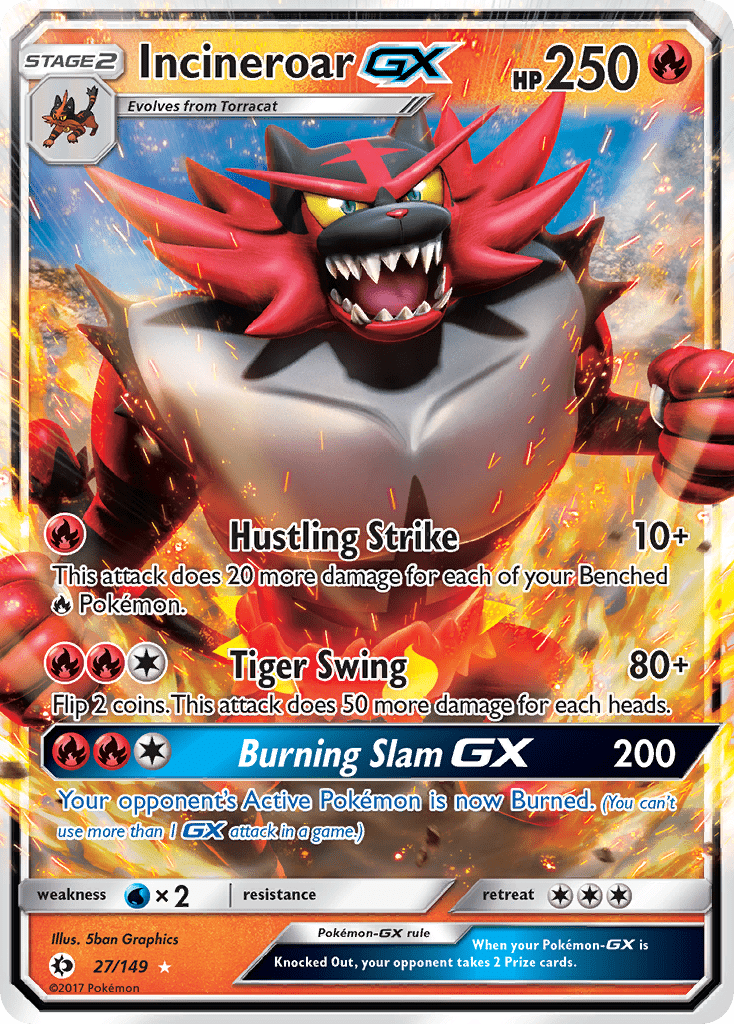 Incineroar GX (27/149) (Jumbo Card) [Sun & Moon: Base Set] Pokemon Single Pokémon  | Multizone: Comics And Games