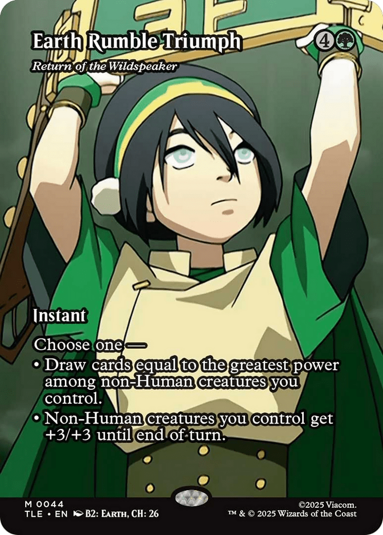 Earth Rumble Triumph - Return of the Wildspeaker (Borderless) [Avatar: The Last Airbender: Eternal-Legal] MTG Single Magic: The Gathering  | Multizone: Comics And Games