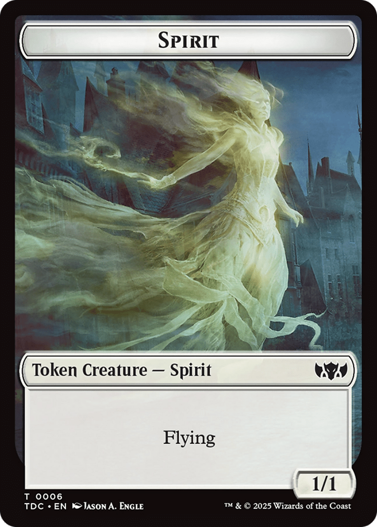 Angel // Spirit Double-Sided Token [Tarkir: Dragonstorm Commander Tokens] MTG Single Magic: The Gathering  | Multizone: Comics And Games