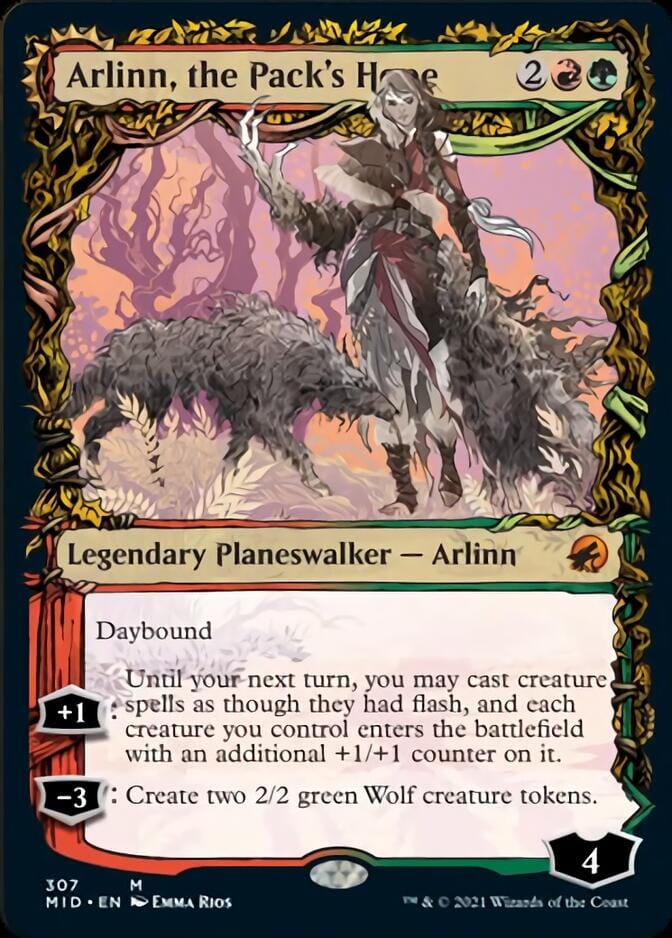 Arlinn, the Pack's Hope // Arlinn, the Moon's Fury (Showcase Equinox) [Innistrad: Midnight Hunt] MTG Single Magic: The Gathering  | Multizone: Comics And Games
