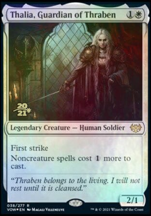 Thalia, Guardian of Thraben [Innistrad: Crimson Vow Prerelease Promos] MTG Single Magic: The Gathering  | Multizone: Comics And Games