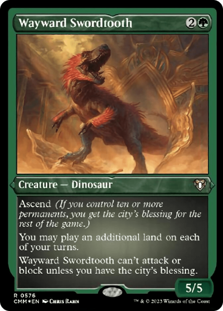 Wayward Swordtooth (Foil Etched) [Commander Masters] MTG Single Magic: The Gathering  | Multizone: Comics And Games