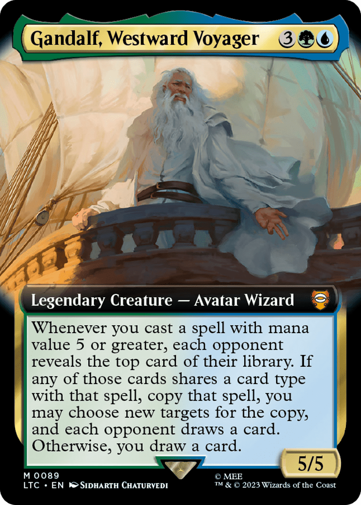 Gandalf, Westward Voyager (Extended Art) [The Lord of the Rings: Tales of Middle-Earth Commander] MTG Single Magic: The Gathering  | Multizone: Comics And Games