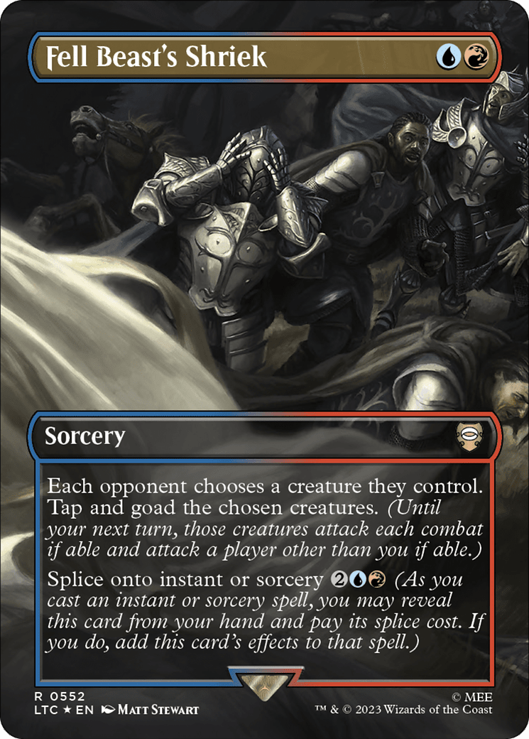 Fell Beast's Shriek (Borderless) (Surge Foil) [The Lord of the Rings: Tales of Middle-Earth Commander] MTG Single Magic: The Gathering  | Multizone: Comics And Games