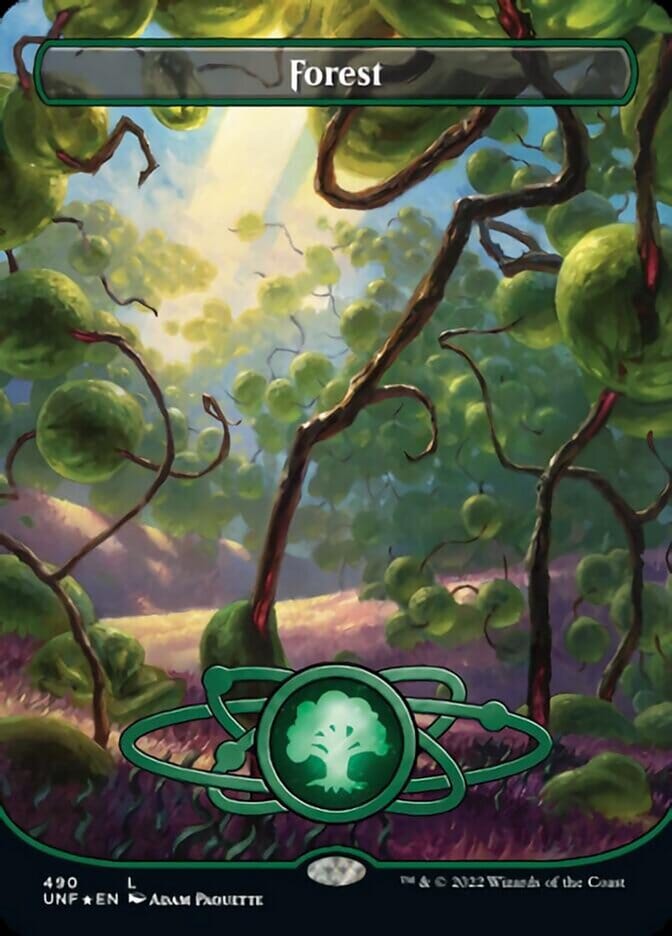 Forest (490) (Planetary Space-ic Land) (Galaxy Foil) [Unfinity] MTG Single Magic: The Gathering  | Multizone: Comics And Games