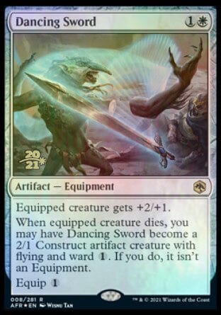 Dancing Sword [Dungeons & Dragons: Adventures in the Forgotten Realms Prerelease Promos] MTG Single Magic: The Gathering  | Multizone: Comics And Games