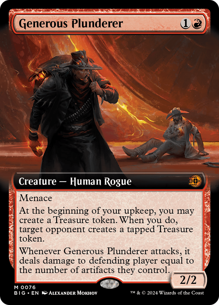 Generous Plunderer (Extended Art) [Outlaws of Thunder Junction: The Big Score] MTG Single Magic: The Gathering  | Multizone: Comics And Games