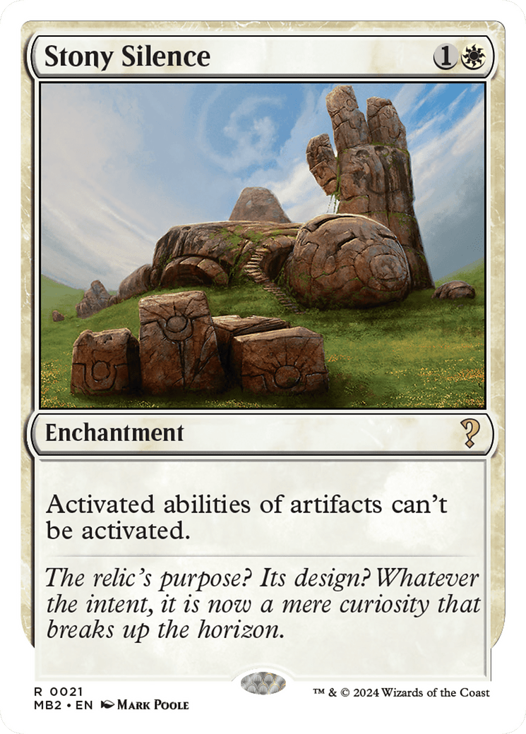 Stony Silence (White Border) [Mystery Booster 2] MTG Single Magic: The Gathering  | Multizone: Comics And Games