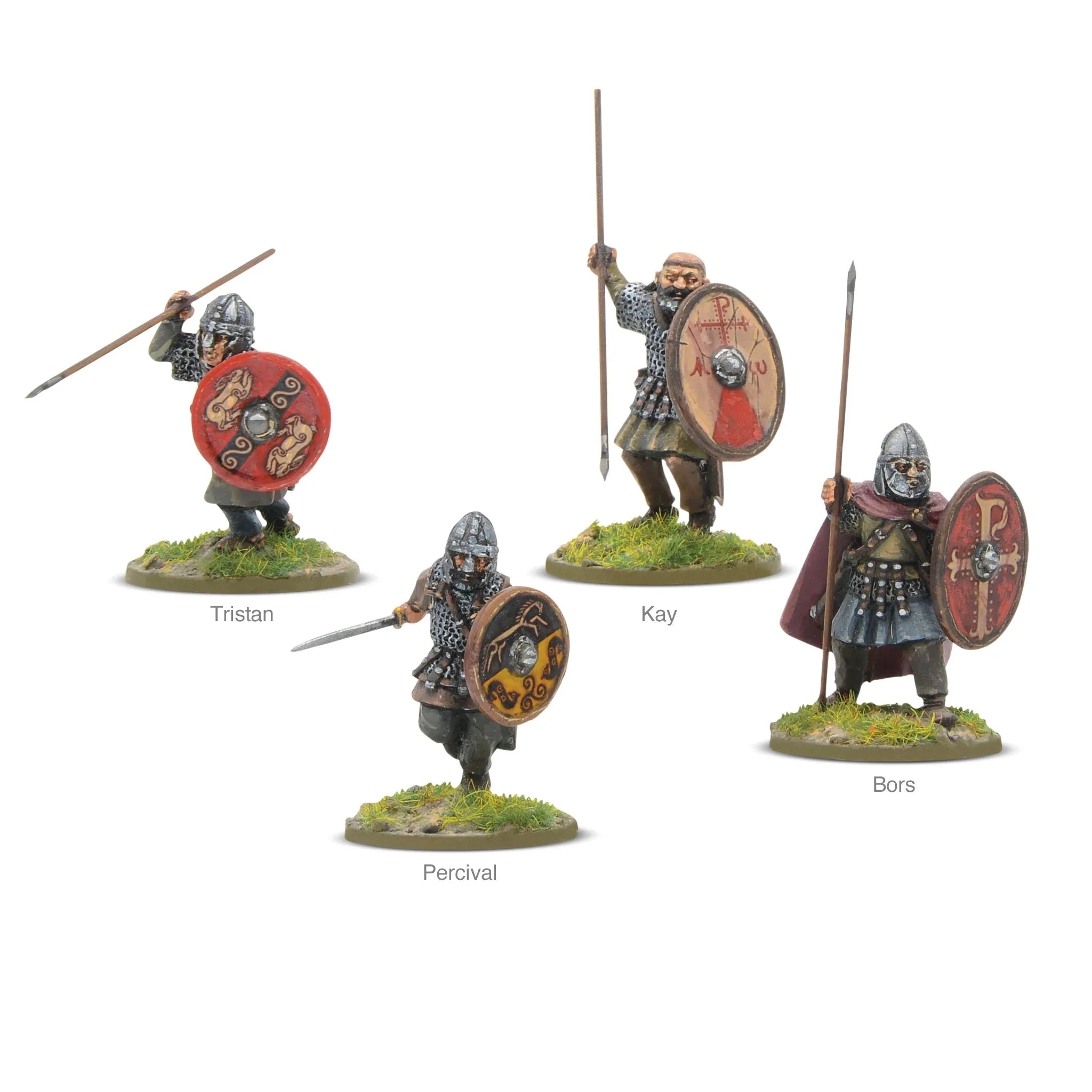 Hail Caesar: Arthurian Knights - Bors, Tristan, Percival and Kay Miniatures Warlord Games  | Multizone: Comics And Games