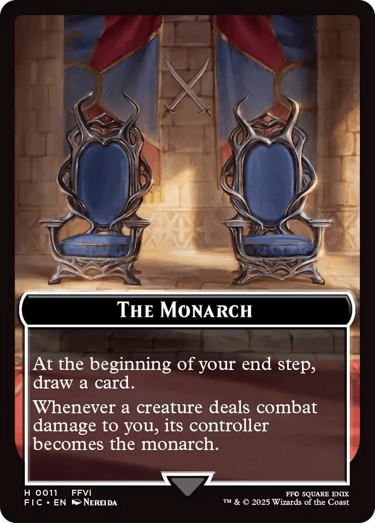 The Blackjack // The Monarch Double-Sided Token (Surge Foil) [FINAL FANTASY Commander Tokens] MTG Single Magic: The Gathering  | Multizone: Comics And Games