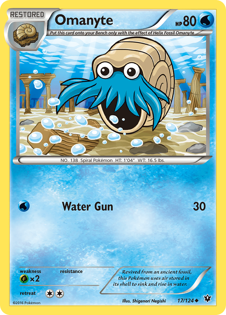 Omanyte (17/124) [XY: Fates Collide] Pokemon Single Pokémon  | Multizone: Comics And Games