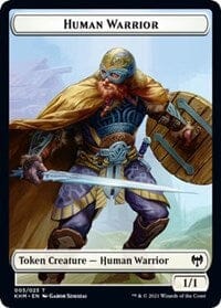 Human Warrior // Cat Double-Sided Token [Kaldheim Tokens] MTG Single Magic: The Gathering  | Multizone: Comics And Games