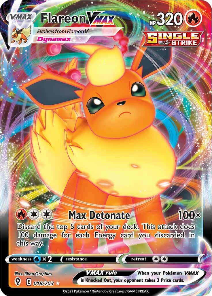 Flareon VMAX (018/203) [Sword & Shield: Evolving Skies] Pokemon Single Pokémon  | Multizone: Comics And Games