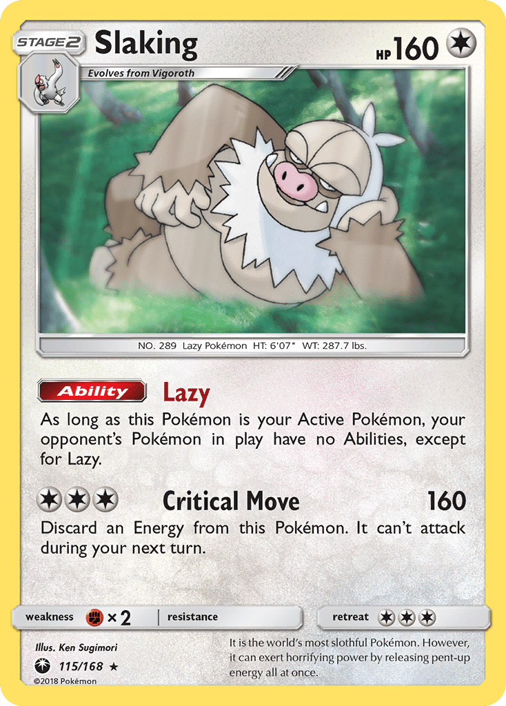 Slaking (115/168) [Sun & Moon: Celestial Storm] Pokemon Single Pokémon  | Multizone: Comics And Games