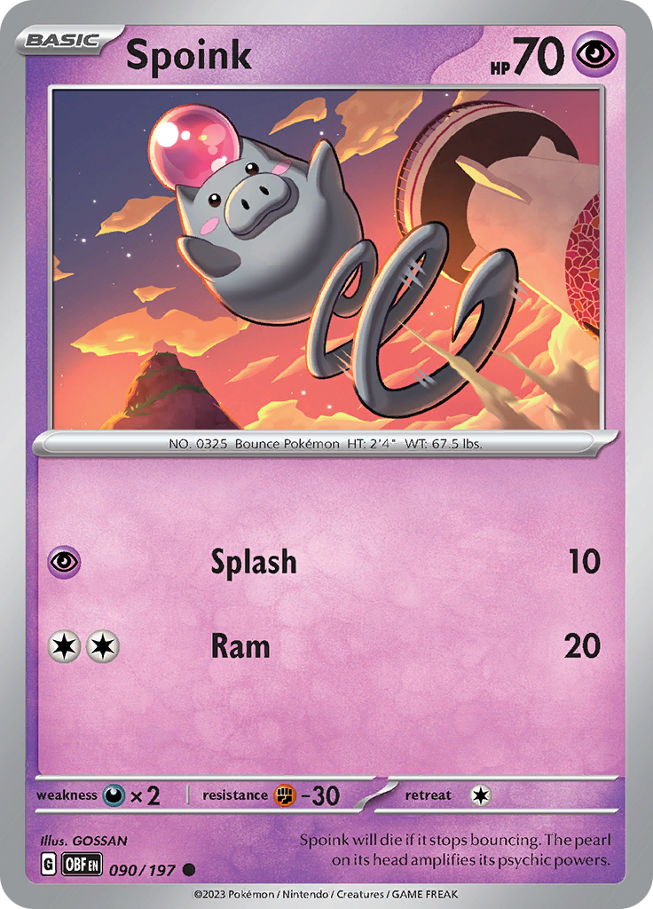 Spoink (090/197) [Scarlet & Violet: Obsidian Flames] | Multizone: Comics And Games