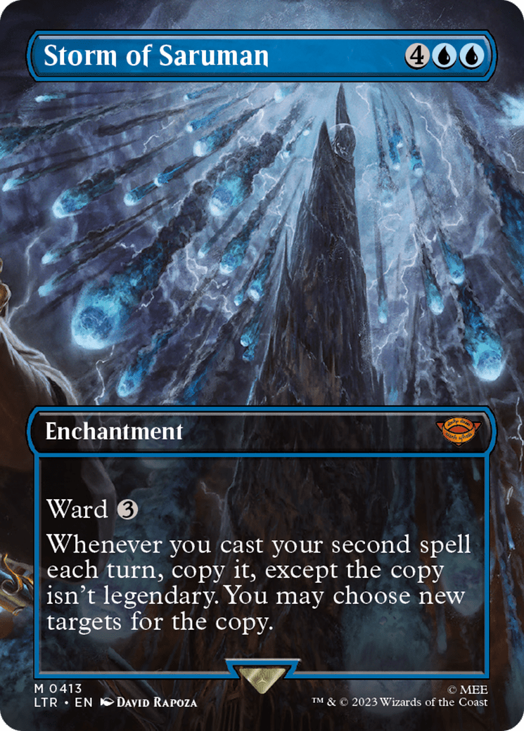 Storm of Saruman (Borderless Alternate Art) [The Lord of the Rings: Tales of Middle-Earth] MTG Single Magic: The Gathering  | Multizone: Comics And Games