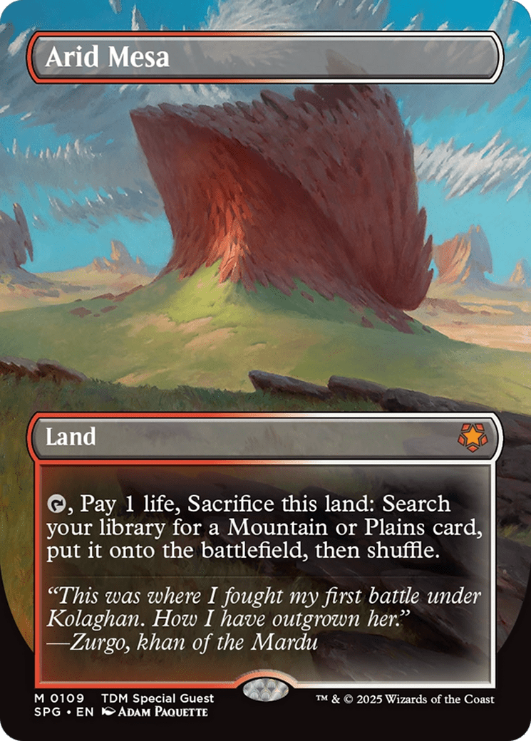 Arid Mesa (Borderless) [Tarkir: Dragonstorm Special Guests] MTG Single Magic: The Gathering  | Multizone: Comics And Games