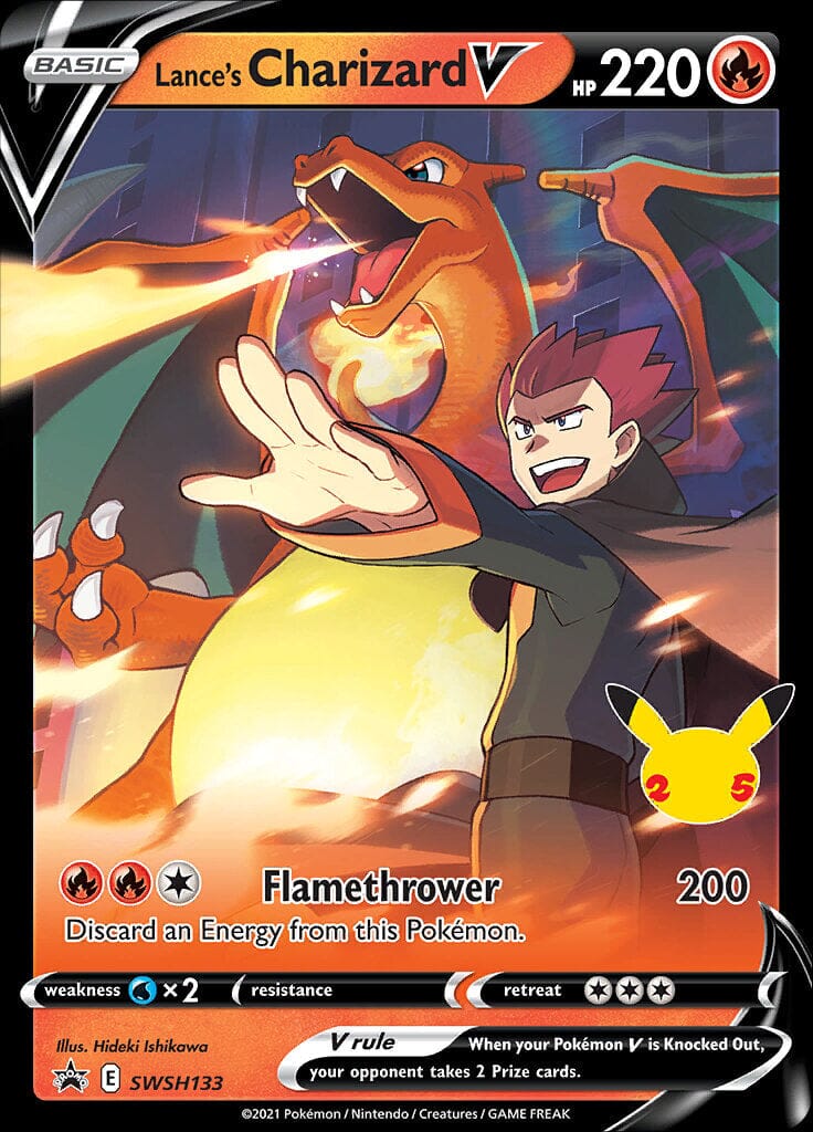 Lance's Charizard V (SWSH133) (Celebrations) [Sword & Shield: Black Star Promos] Pokemon Single Pokémon  | Multizone: Comics And Games