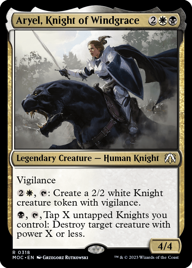 Aryel, Knight of Windgrace [March of the Machine Commander] MTG Single Magic: The Gathering  | Multizone: Comics And Games