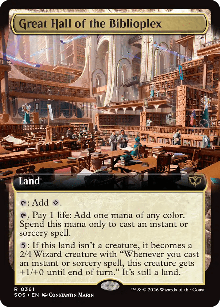 Great Hall of the Biblioplex (Extended Art) [Secrets of Strixhaven] MTG Single Magic: The Gathering  | Multizone: Comics And Games