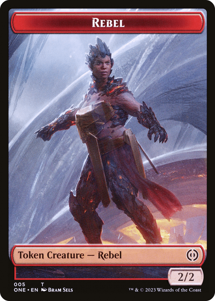 Rebel // Phyrexian Golem Double-Sided Token [Phyrexia: All Will Be One Tokens] MTG Single Magic: The Gathering  | Multizone: Comics And Games