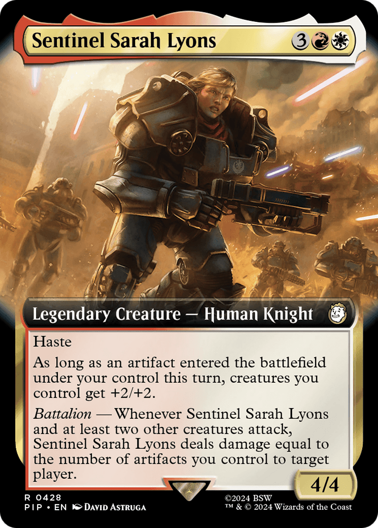Sentinel Sarah Lyons (Extended Art) [Fallout] MTG Single Magic: The Gathering  | Multizone: Comics And Games