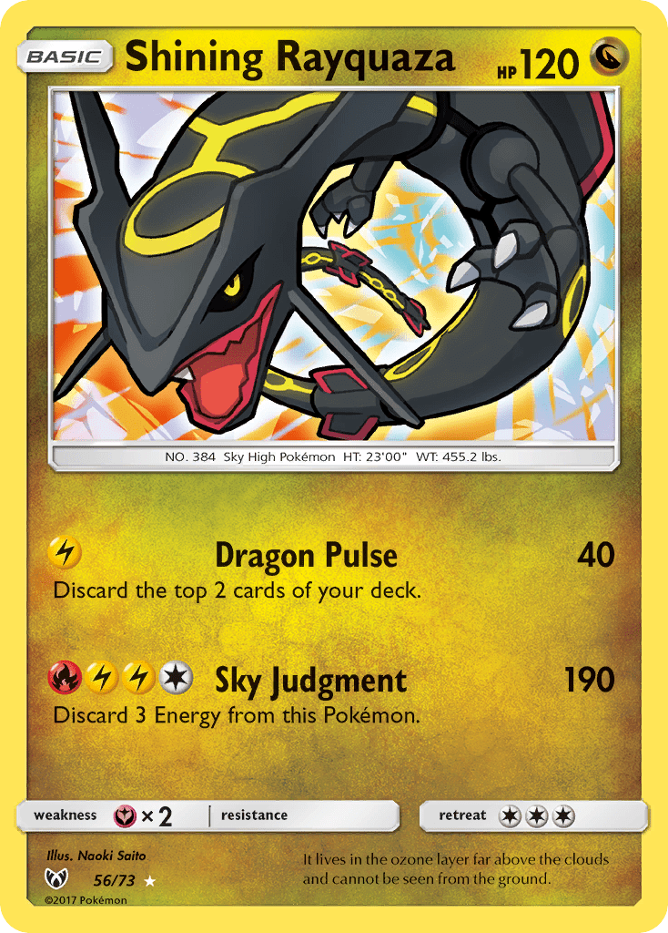 Shining Rayquaza (56/73) [Sun & Moon: Shining Legends] Pokemon Single Pokémon  | Multizone: Comics And Games