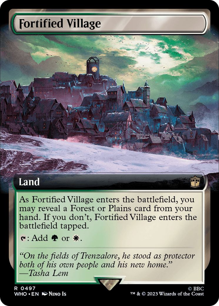 Fortified Village (Extended Art) [Doctor Who] MTG Single Magic: The Gathering  | Multizone: Comics And Games