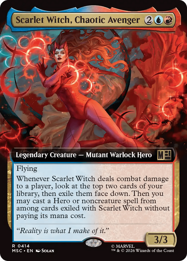 Scarlet Witch, Chaotic Avenger (Extended Art) [Marvel Super Heroes Commander] MTG Single Magic: The Gathering  | Multizone: Comics And Games