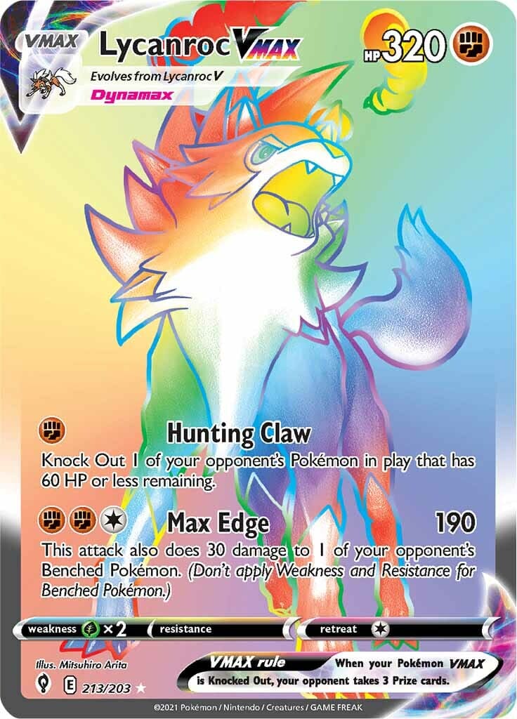 Lycanroc VMAX (213/203) [Sword & Shield: Evolving Skies] Pokemon Single Pokémon  | Multizone: Comics And Games