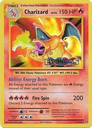 Charizard (11/108) (XY Evolutions Prerelease) [XY: Black Star Promos] Pokemon Single Pokémon  | Multizone: Comics And Games
