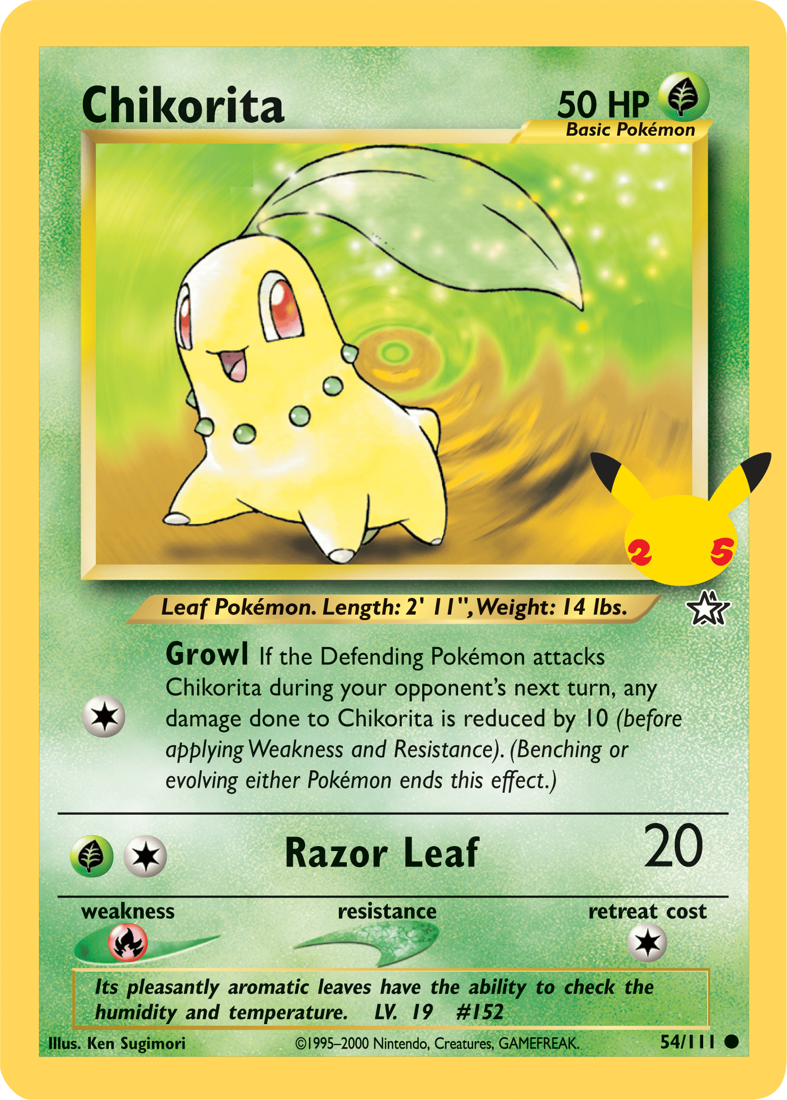 Chikorita (54/111) (Jumbo Card) [First Partner Pack] Pokemon Single Pokémon  | Multizone: Comics And Games
