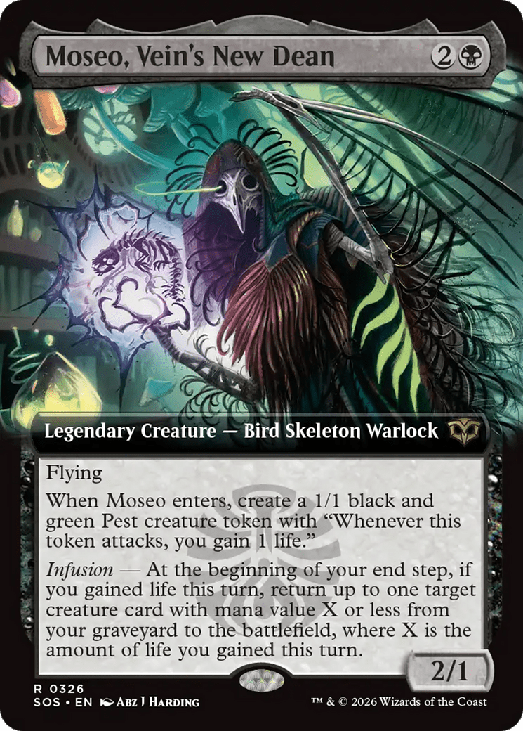 Moseo, Vein's New Dean (Extended Art) [Secrets of Strixhaven] MTG Single Magic: The Gathering  | Multizone: Comics And Games