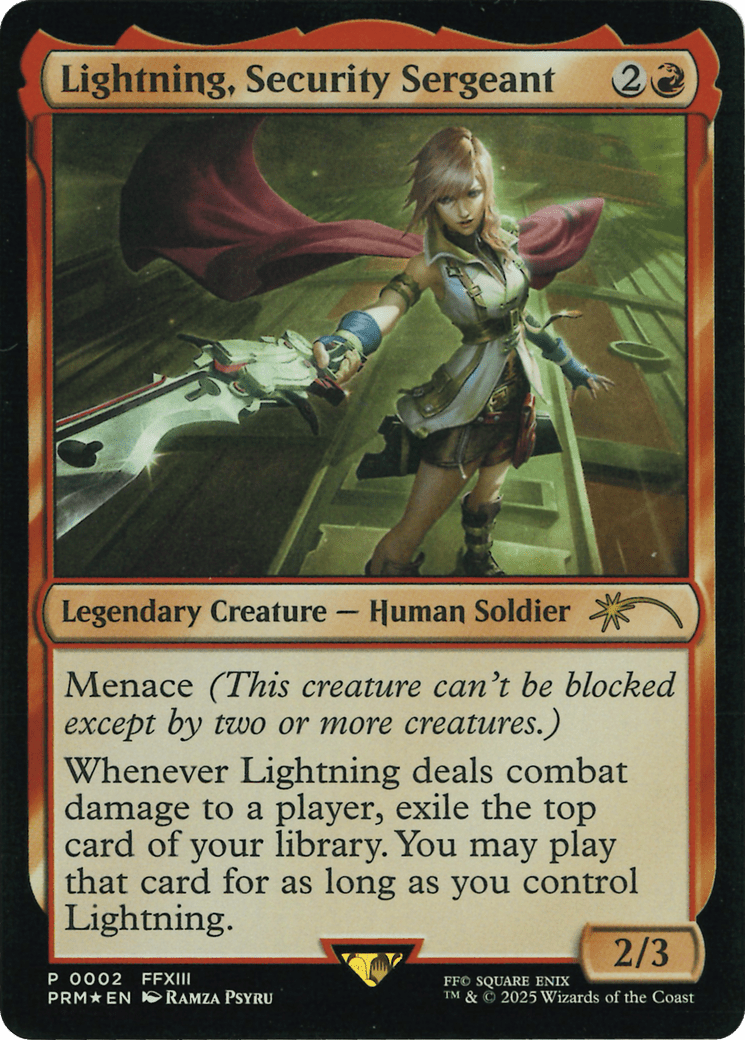 Lightning, Security Sergeant (Costco Bundle) [FINAL FANTASY Promos] MTG Single Magic: The Gathering  | Multizone: Comics And Games