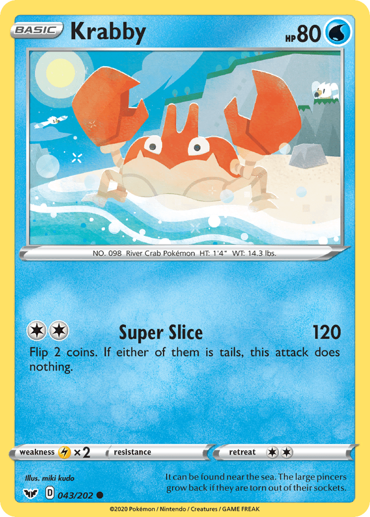 Krabby (043/202) [Sword & Shield: Base Set] Pokemon Single Pokémon  | Multizone: Comics And Games