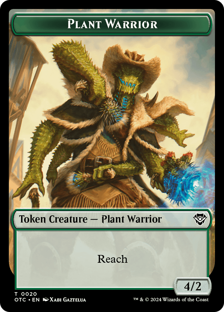 Plant Warrior // Plant Double-Sided Token [Outlaws of Thunder Junction Commander Tokens] MTG Single Magic: The Gathering  | Multizone: Comics And Games